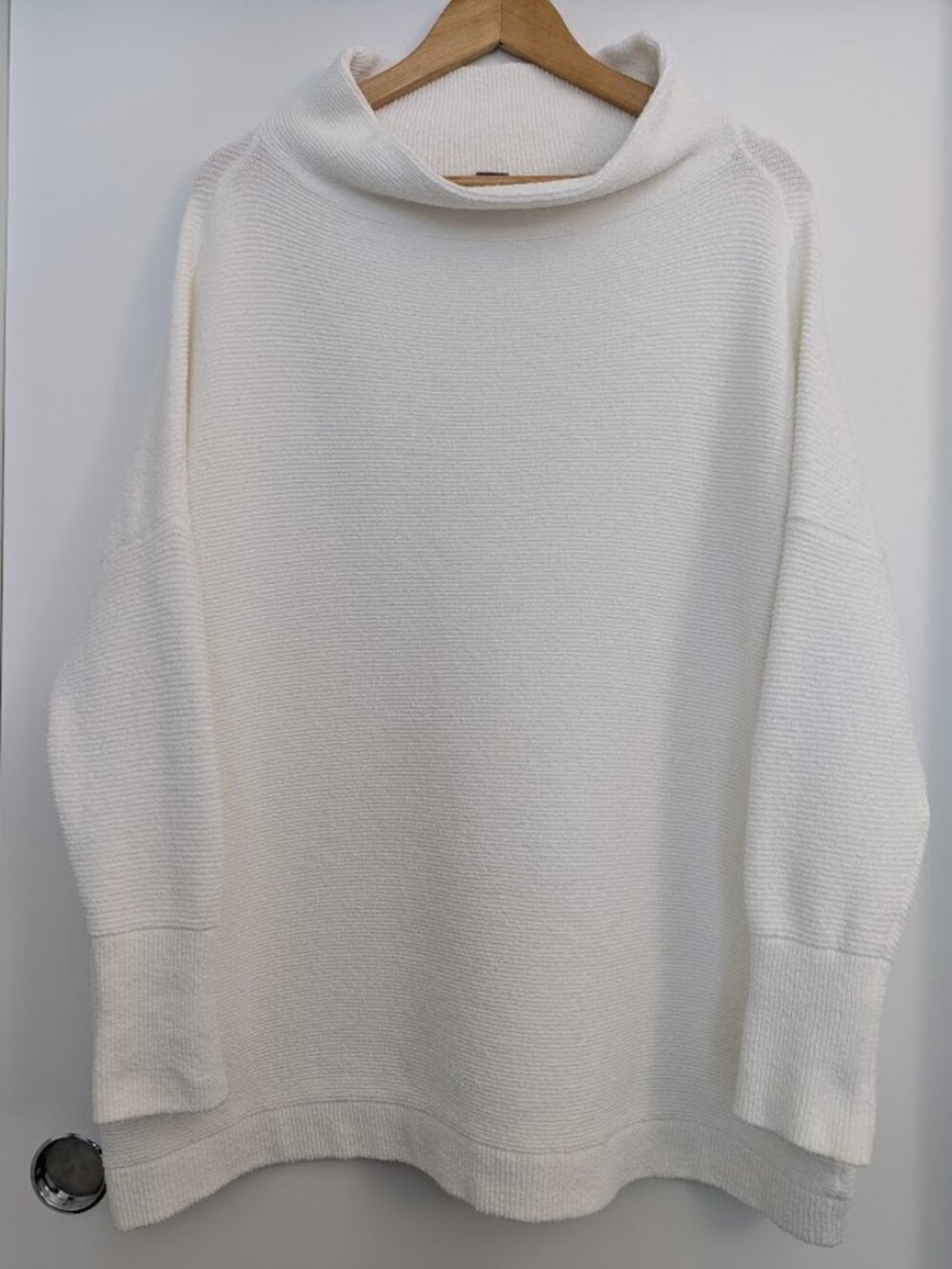 Free People White Cowl Neck Sweater Oversized Size S - Picture 4 of 10